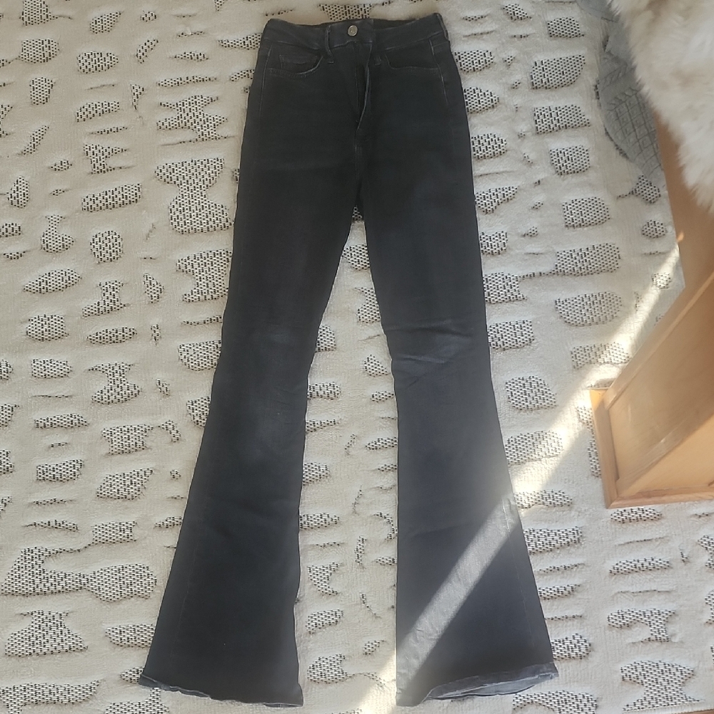 7 For All Mankind Black Flare Jeans